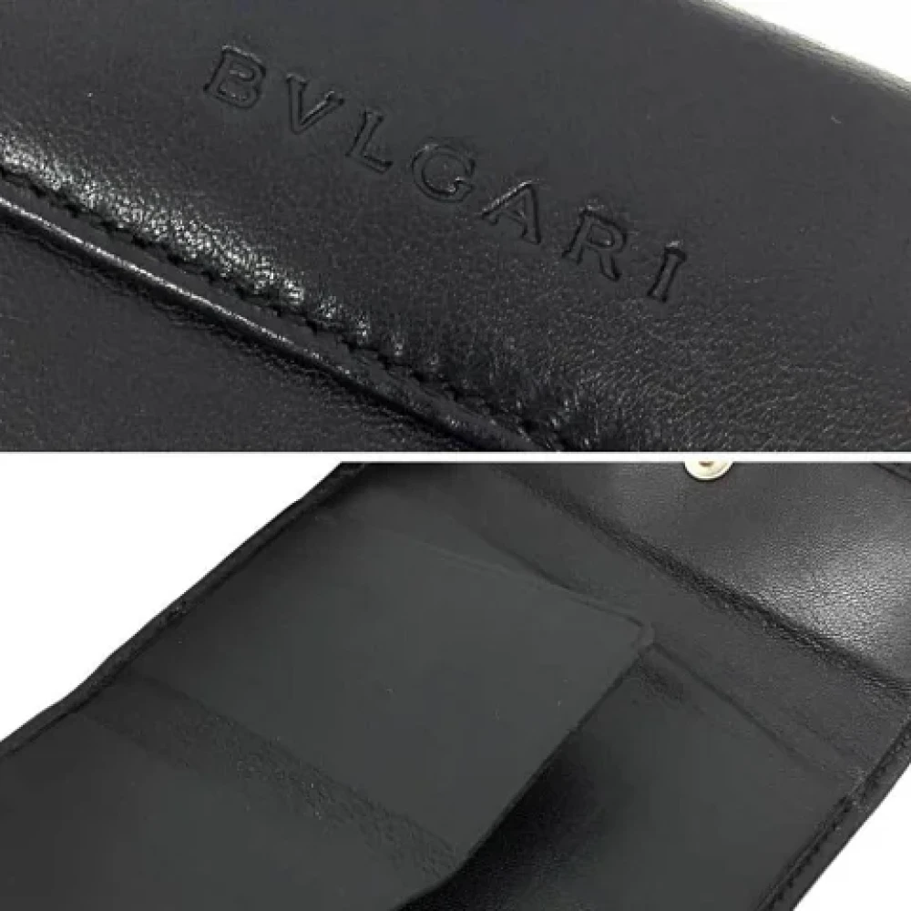 Bvlgari Vintage Pre-owned Leather wallets Black Heren