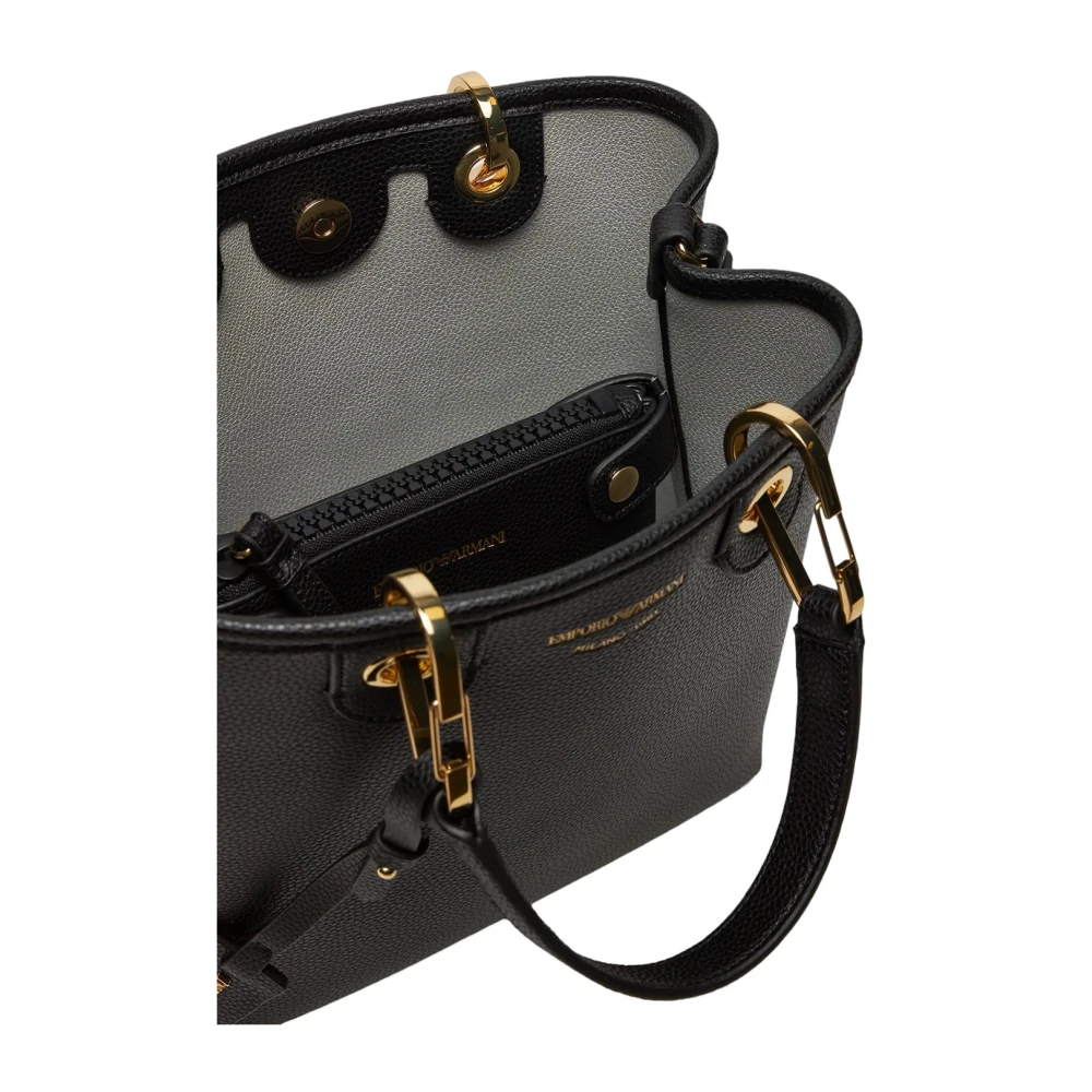 Emporio Armani Nero Zilver Shopping Tas Black Dames