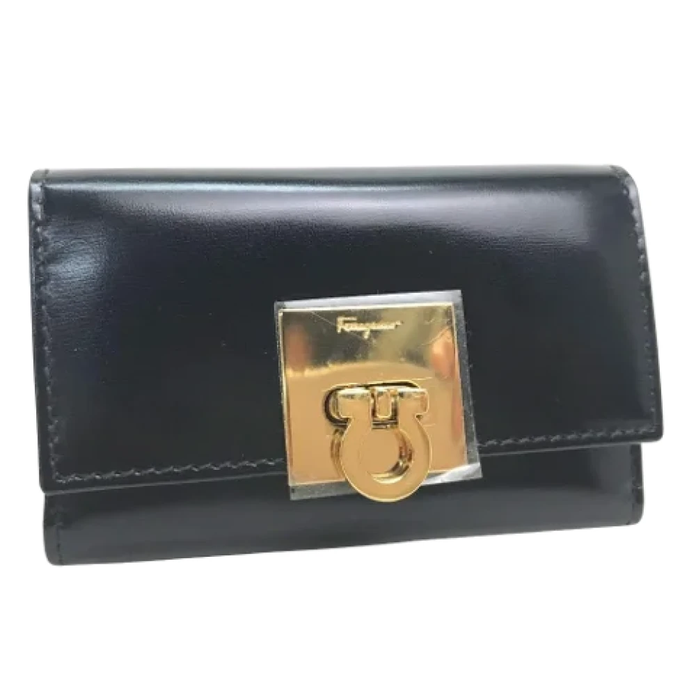 Salvatore Ferragamo Pre-owned Leather key-holders Black Dames