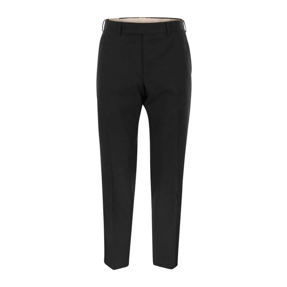 Pt Torino Uomo Nero - Pantaloni Sartoriali In Lana - Trousers - L