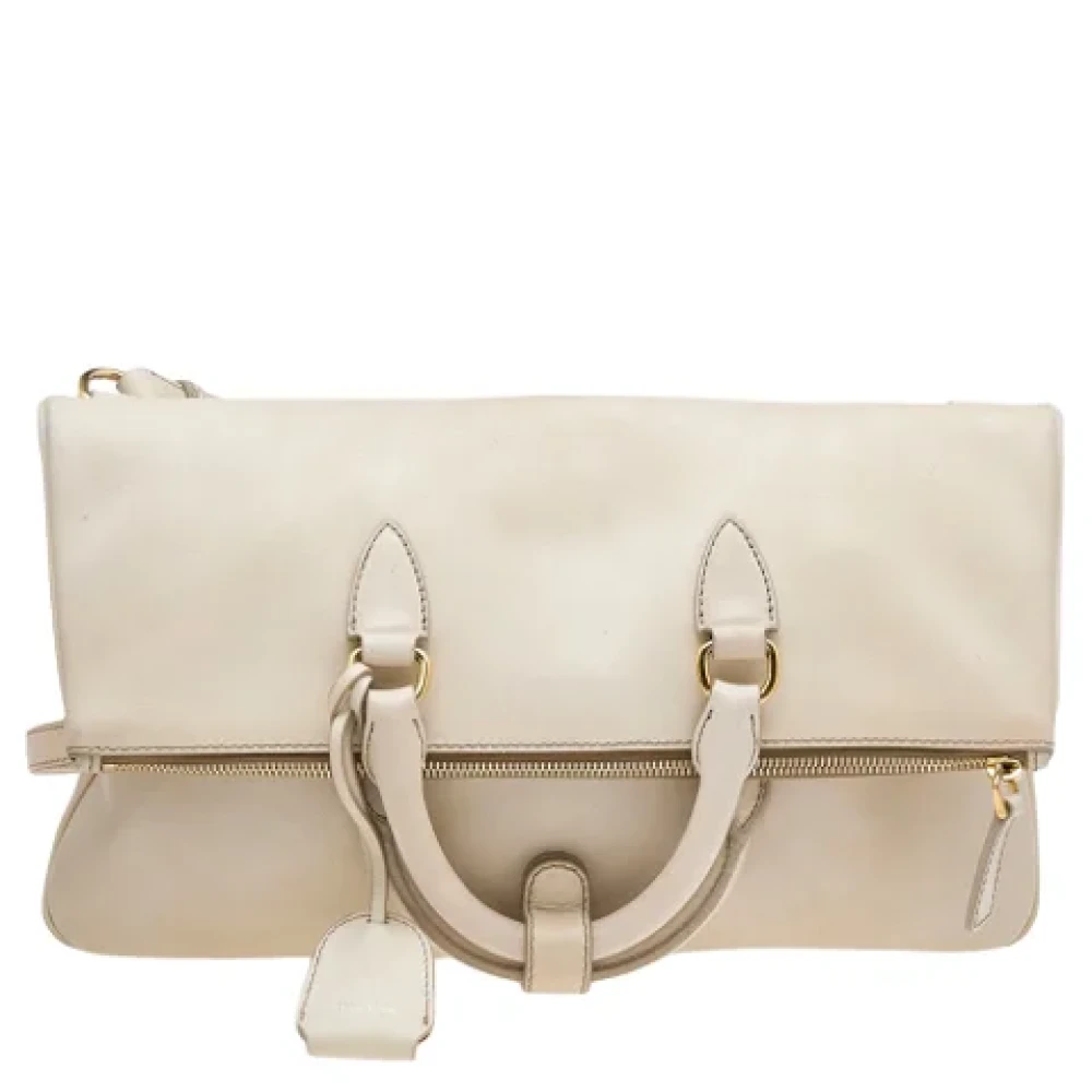 Miu Pre-owned Leather shoulder-bags Beige Dames