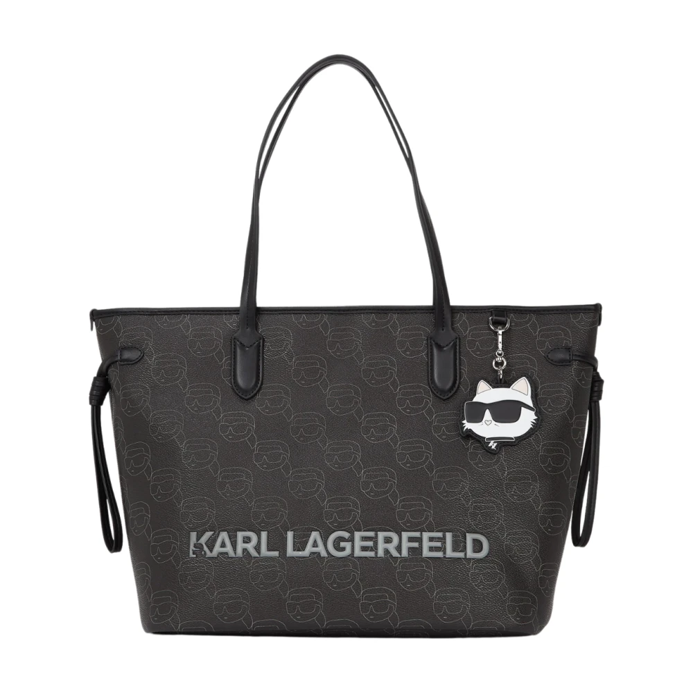 Karl Lagerfeld Tassen icoon mono cc lg tote a1w30389 nft aop Black Dames