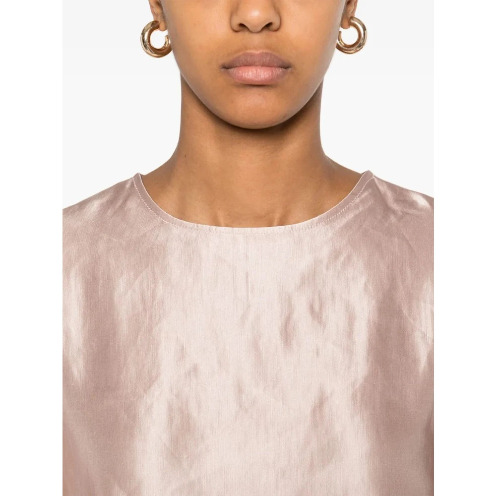Loulou Studio Casual Ronde Hals Blouse Pink Dames