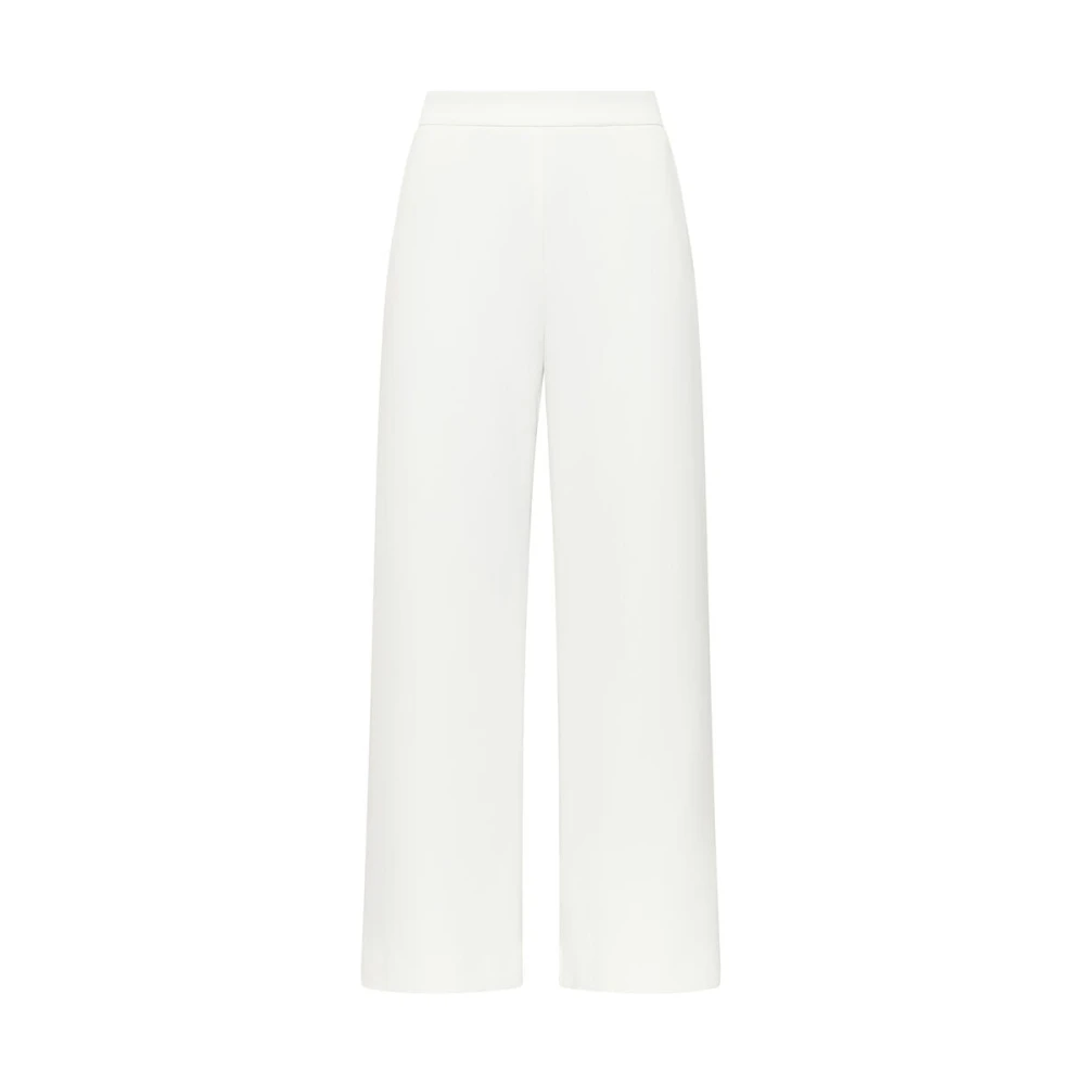 Maliparmi Women's White Wide Trousers, 2XS, Cady Trousers