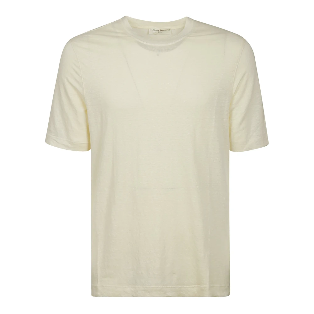 Filippo De Laurentiis Linnen T-shirt halve mouwen Beige Heren