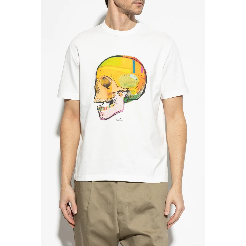 PS By Paul Smith Bedrukt T-shirt White Heren