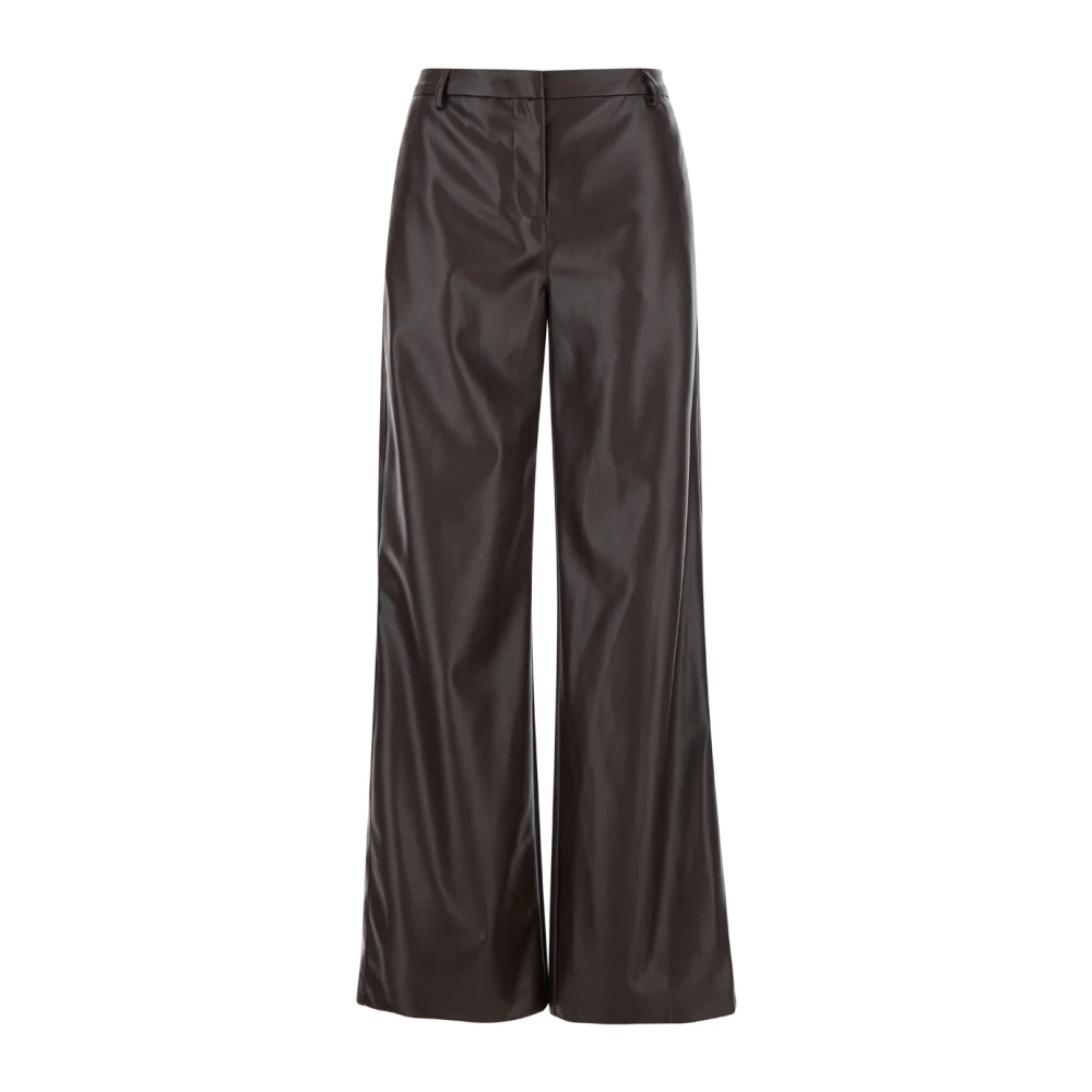 Plain Units Bruine Eco Leren Regular Fit Broek Brown Dames
