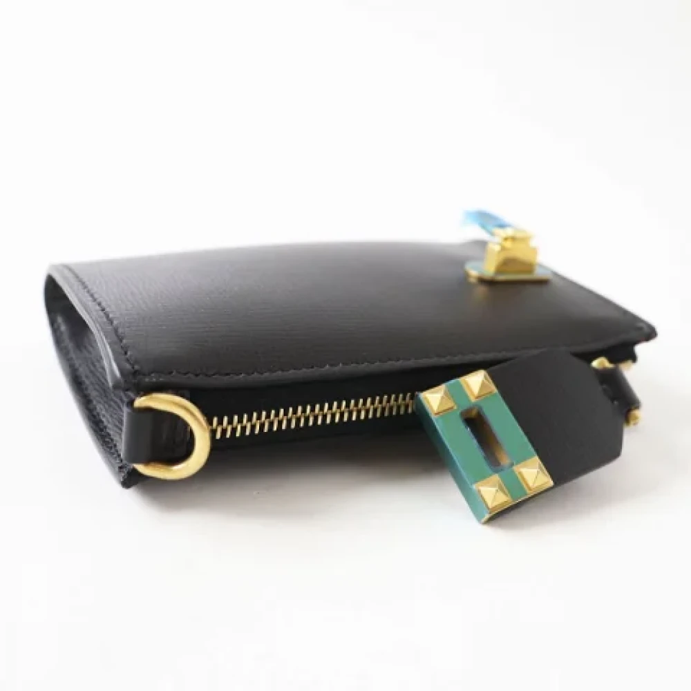 Valentino Vintage Pre-owned Leather wallets Black Dames