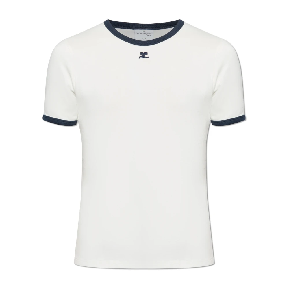 Courrèges T-shirt met logo White Heren