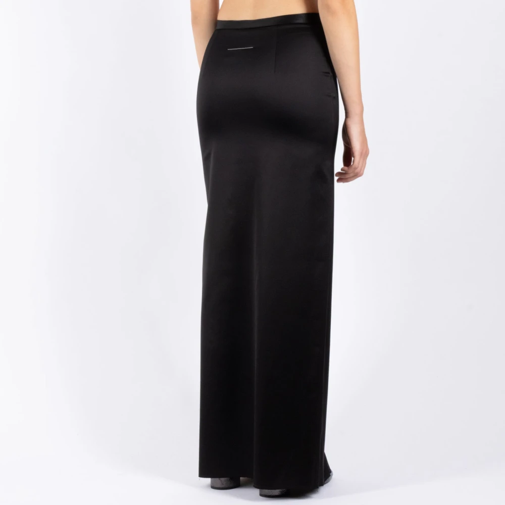 MM6 Maison Margiela Zwarte Viscose Blend Jurk Black Dames