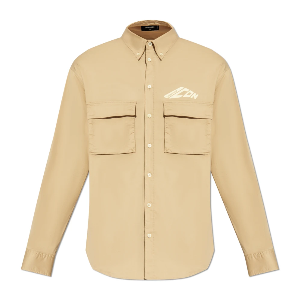 Dsquared2 Shirt met logo Beige Heren