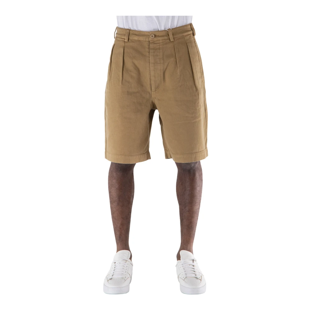 Sunflower Geplooide shorts in khaki Beige Heren