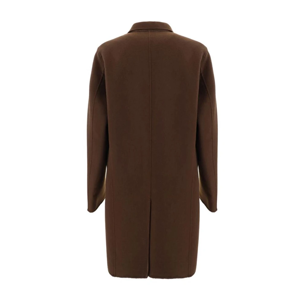 Paltò Klassieke wollen jas met revers Brown Heren