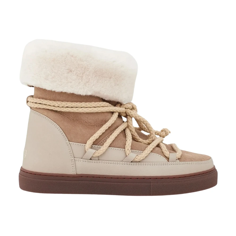 Inuikii Women's Beige Winter Boots, 4 Uk, Leather Snow Boots Classic High