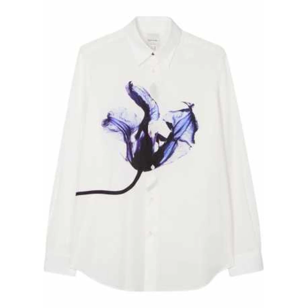 Paul Smith Wit Shirt Moonlight Flower Print White Heren
