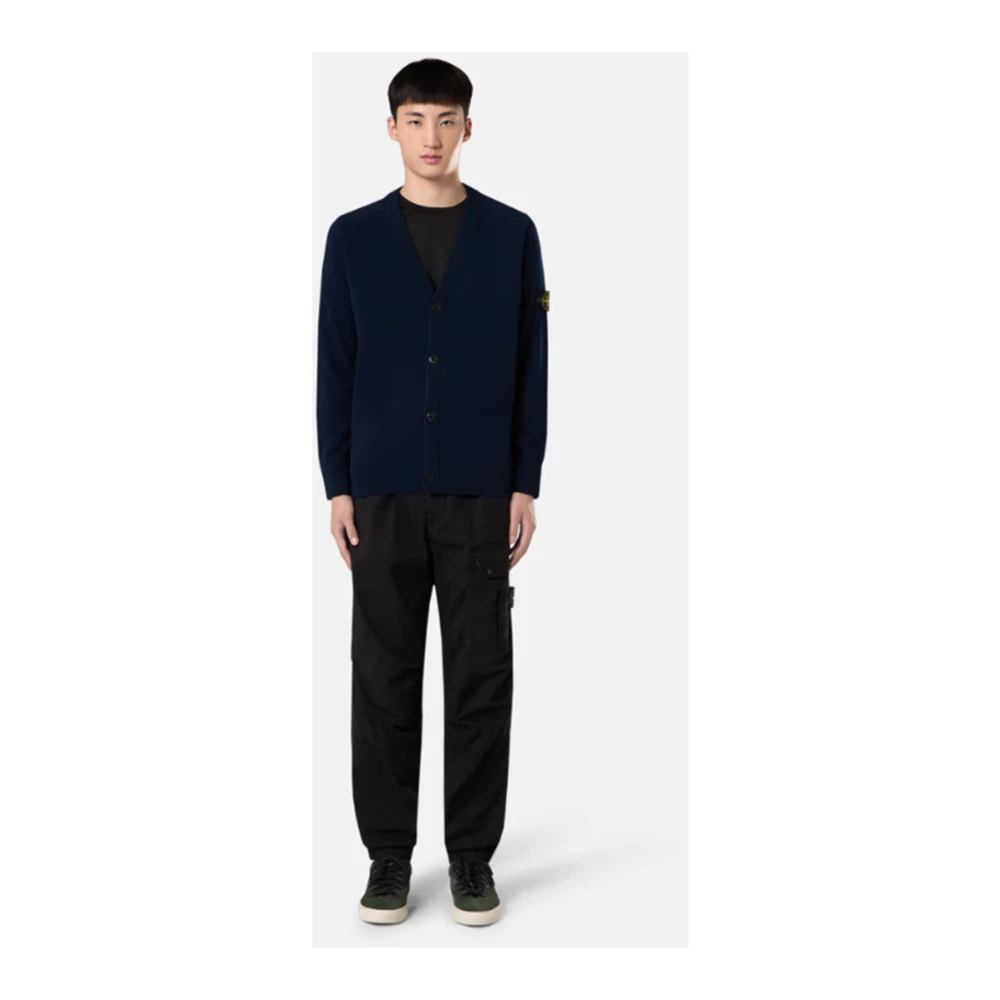 Stone Island Losse Knopen Vest in Blauw Blue Heren