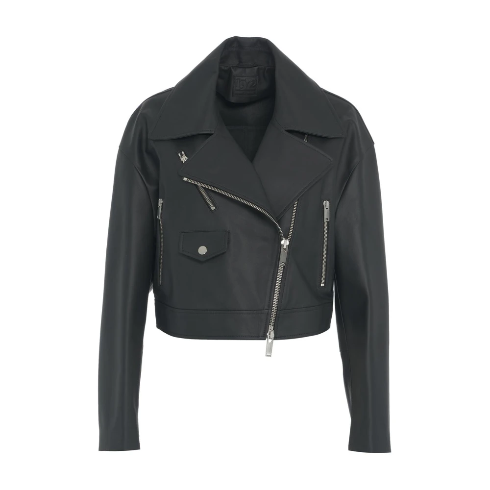 1972 Desa Stijlvolle Zwarte Leren Jas Ss25 Black Dames