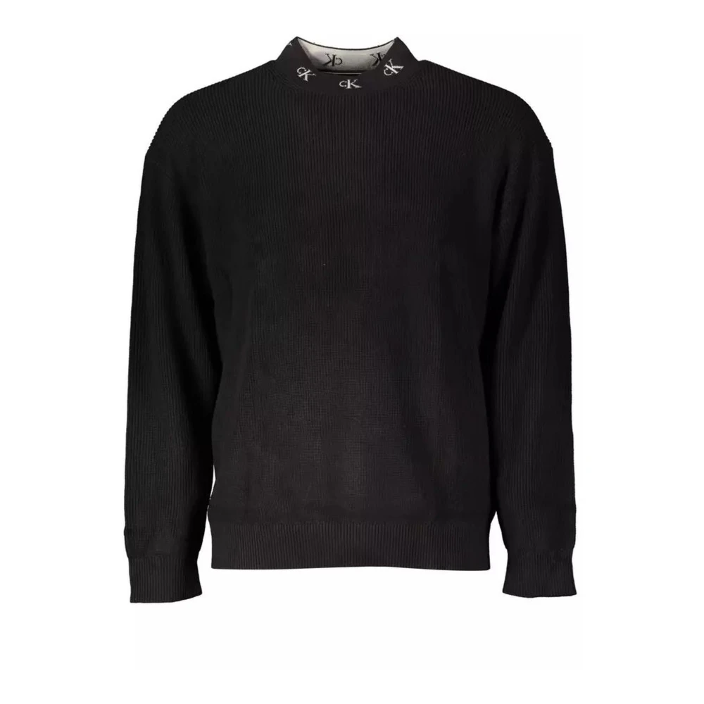 Calvin Klein Men's Black Embroidered Cotton Shirt