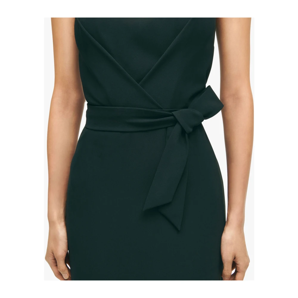 Brooks Brothers Zwarte Stretch Polyester Crêpe Jurk Black Dames