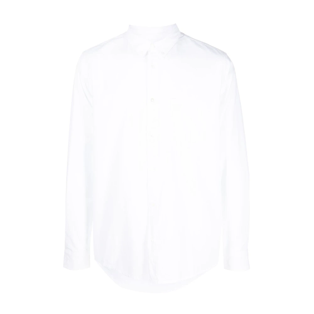 A.p.c. Edouard Logo Geborduurd Button Down Overhemd White Heren