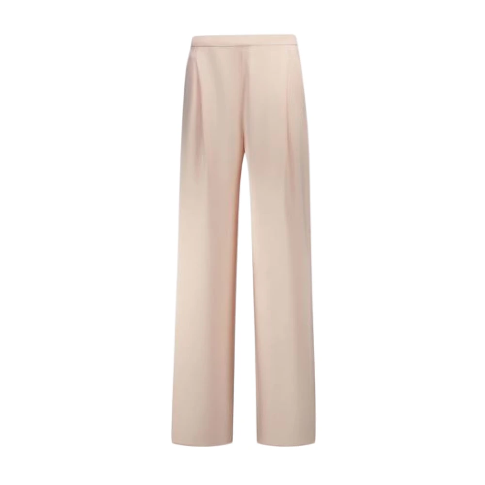 Max Mara Wijde Vloeibare Envers Satijnen Broek Beige Dames