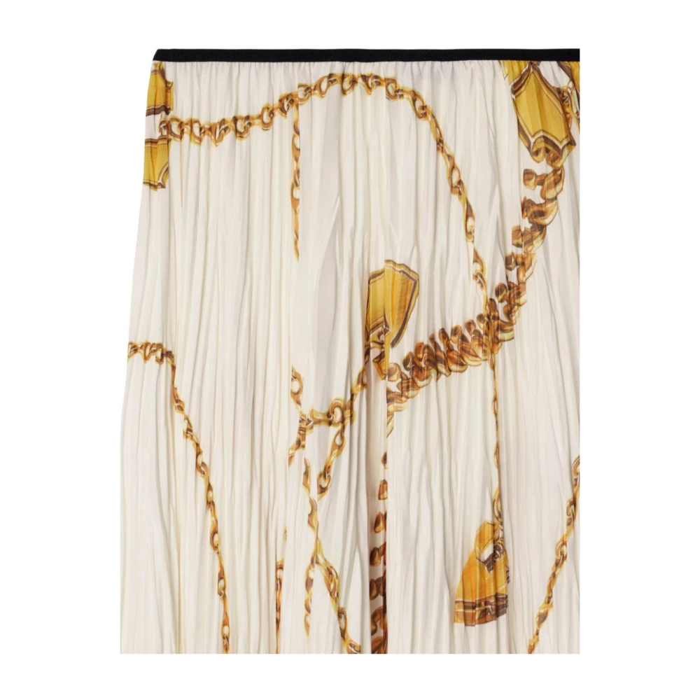 Burberry Wit Goud Schild Hardware Rok White Dames