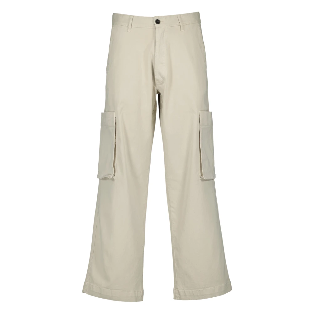 Officine Générale Beige Wide Trousers, Male, M, Wide Trousers