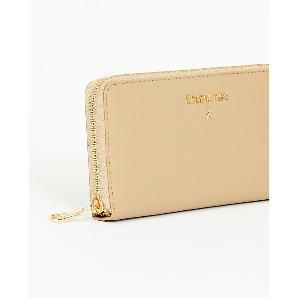 PATRIZIA PEPE Beige Portemonnee met Gouden Fly Decoratie Beige Dames