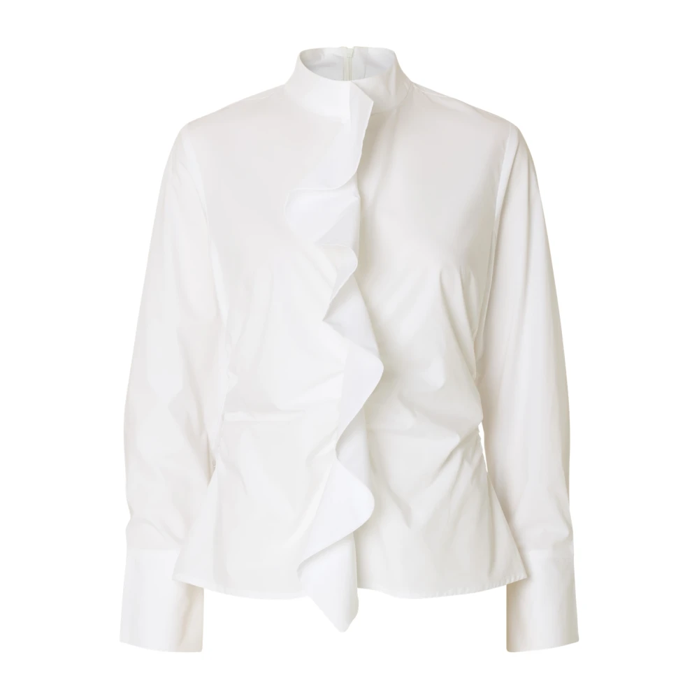 Selected Femme Witte Hoge Nek Shirt White Dames