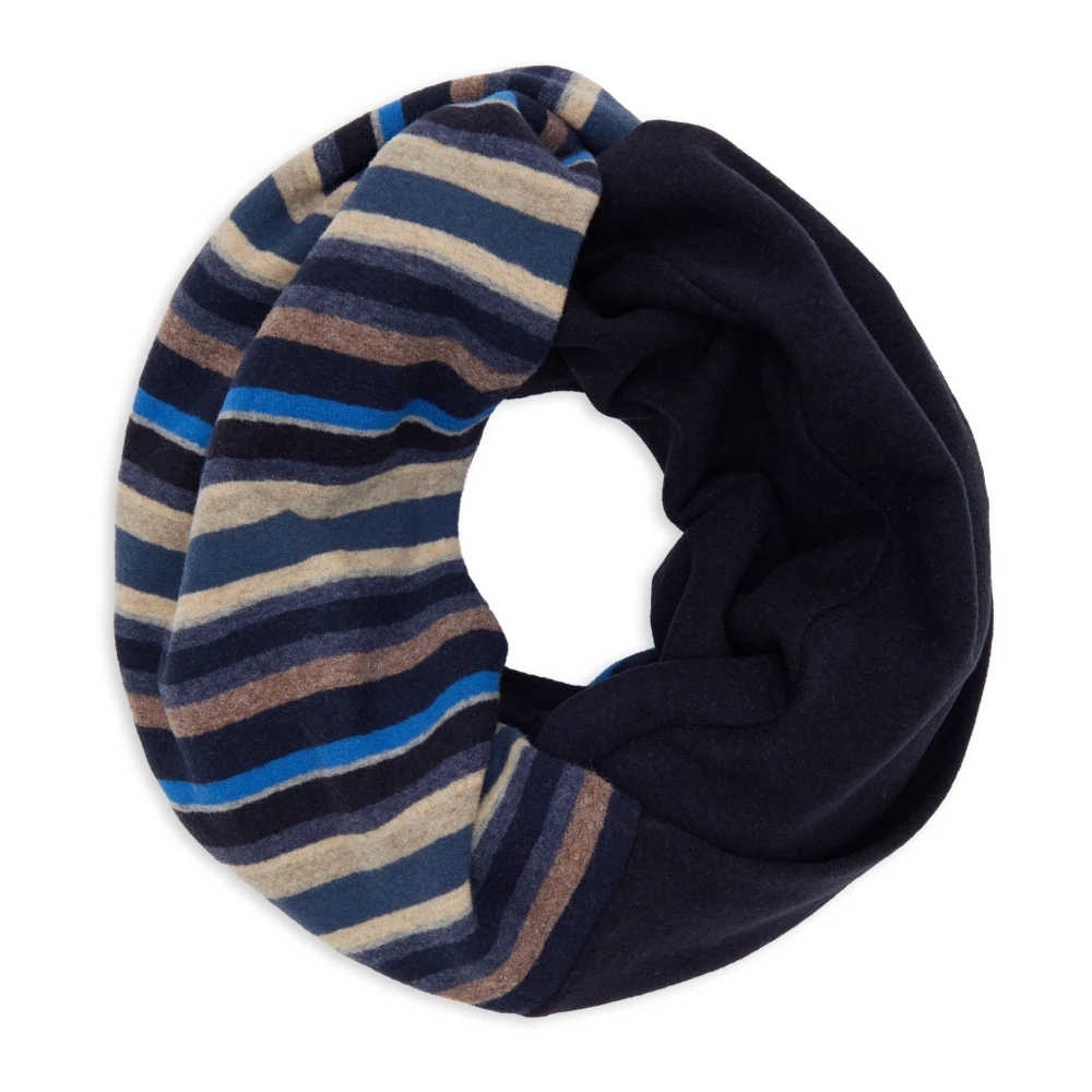 Gallo Unisex blauwe fleece nekwarmer met veelkleurige strepen Multicolor Unisex