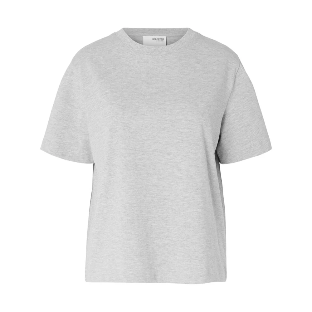 Selected Femme Zwart Essential Boxy Tee Gray Dames