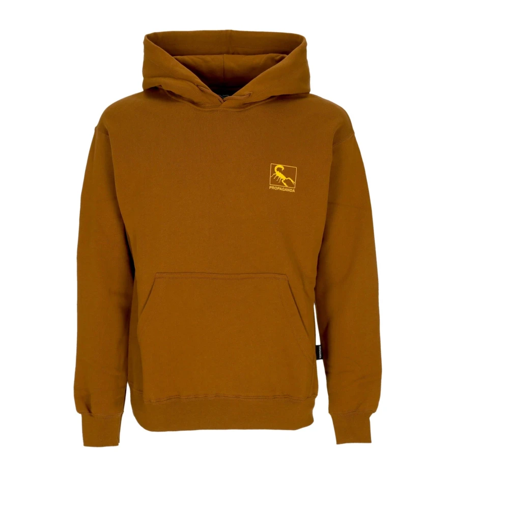 Propaganda Men's Brown Hoodies, S, Hoodie With Kangaroo Pocket