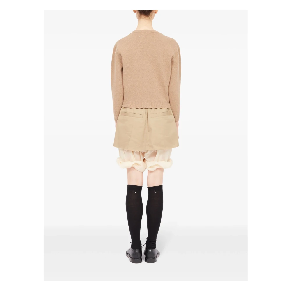 Maison Margiela Beige Wol V-hals Vest Beige Dames