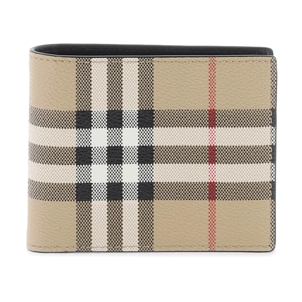 Burberry Bifold Portemonnee met Check Motief Beige Heren