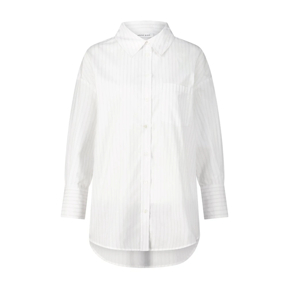 Anine Bing Katoenen overhemd met tijdloze elegantie White Dames