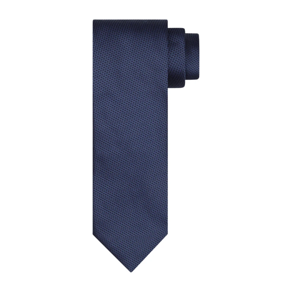 Profuomo Zijden Geweven Navy Stropdas Blue Heren