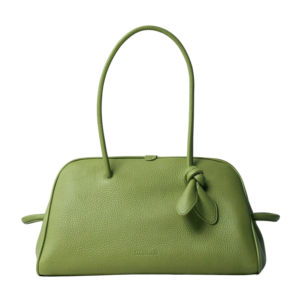 Jacquemus Handtas van kiezelnerfleer met logomotief Green Dames