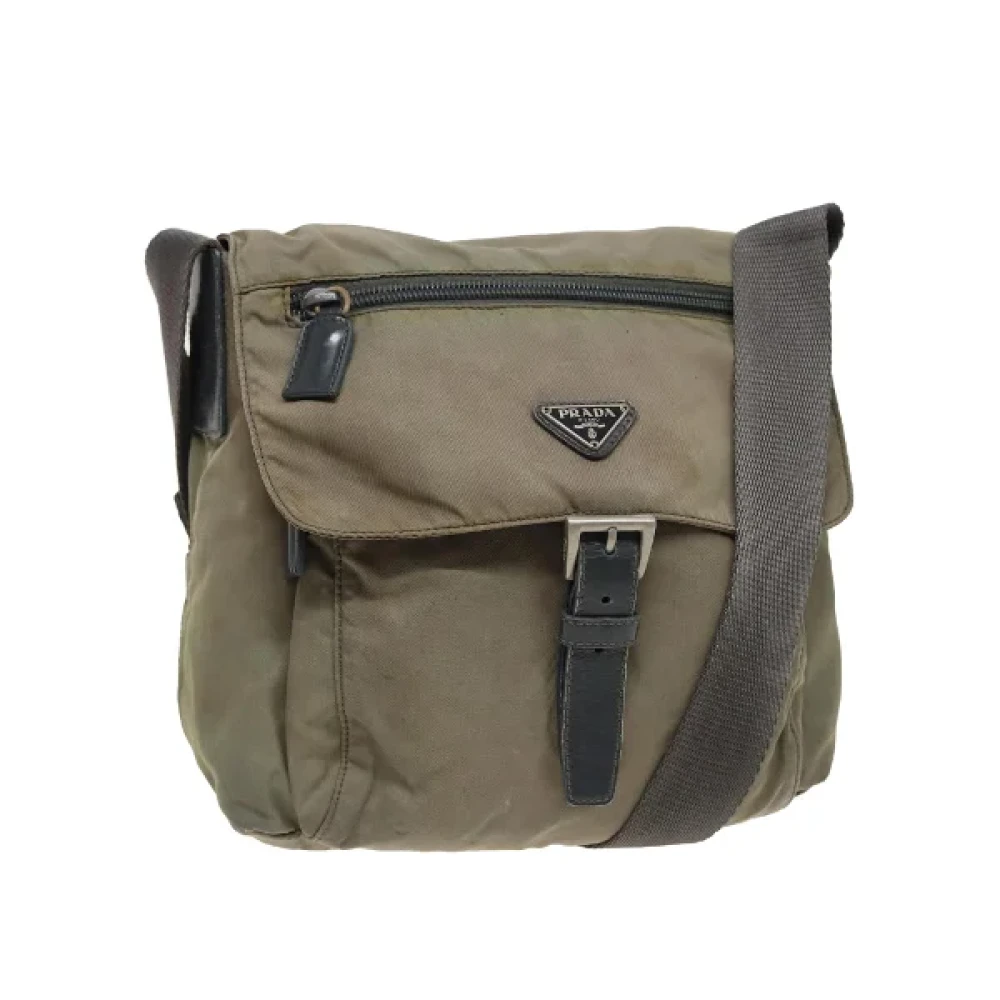 Prada Vintage Pre-owned Nylon prada-bags Beige Dames