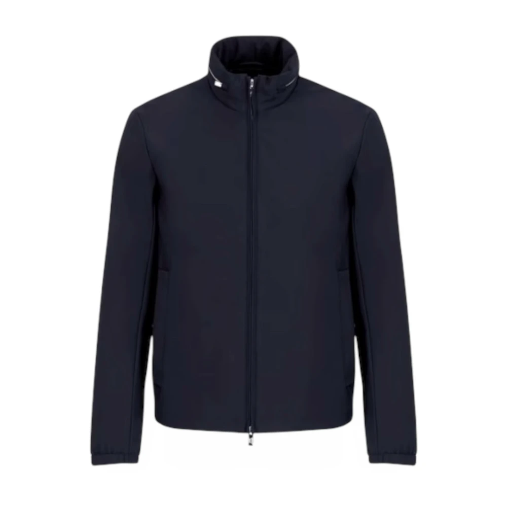 Armani Gevoerde herenjas met capuchon stijlvol Blue Heren