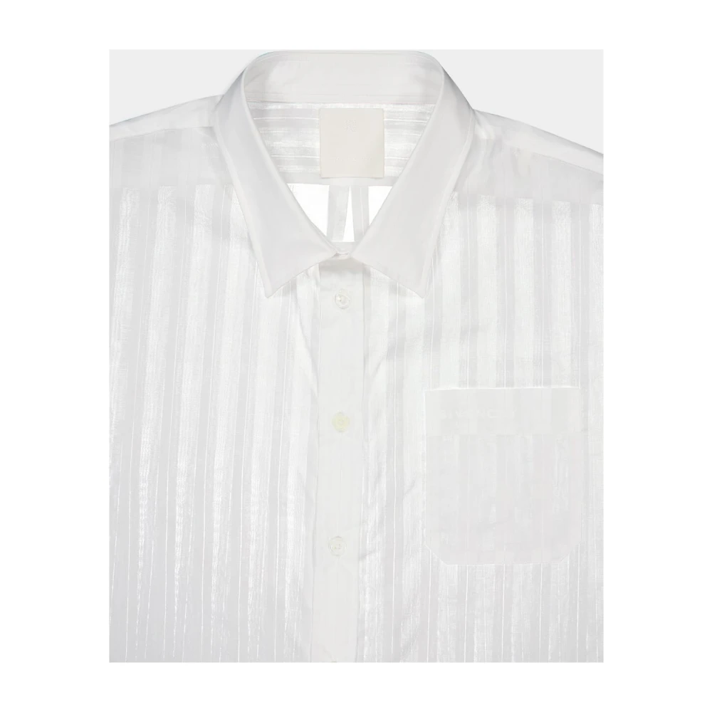 Givenchy Gestreept katoenen voile overhemd White Heren