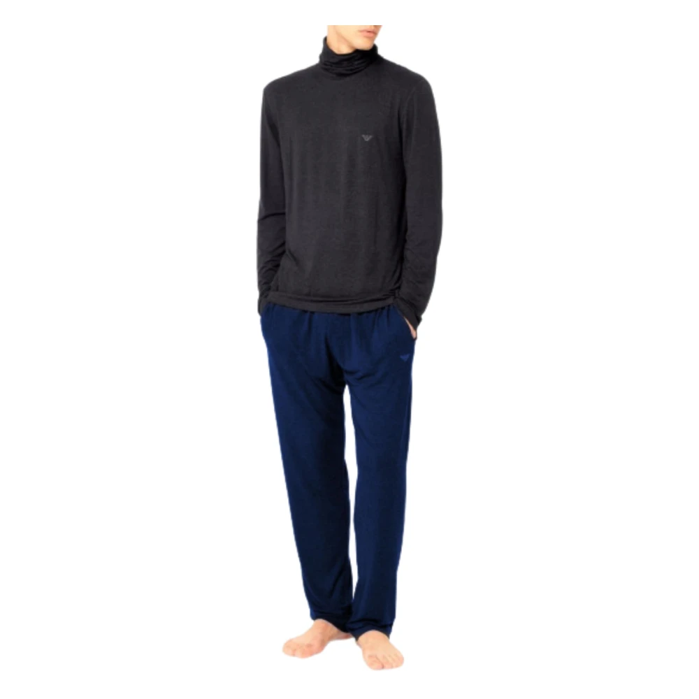 Emporio Armani Blauwe loungebroek met wol-effect Blue Heren