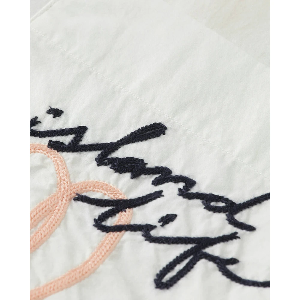 Scotch & Soda Geborduurde Poplin Blouse Lange Mouw White Dames