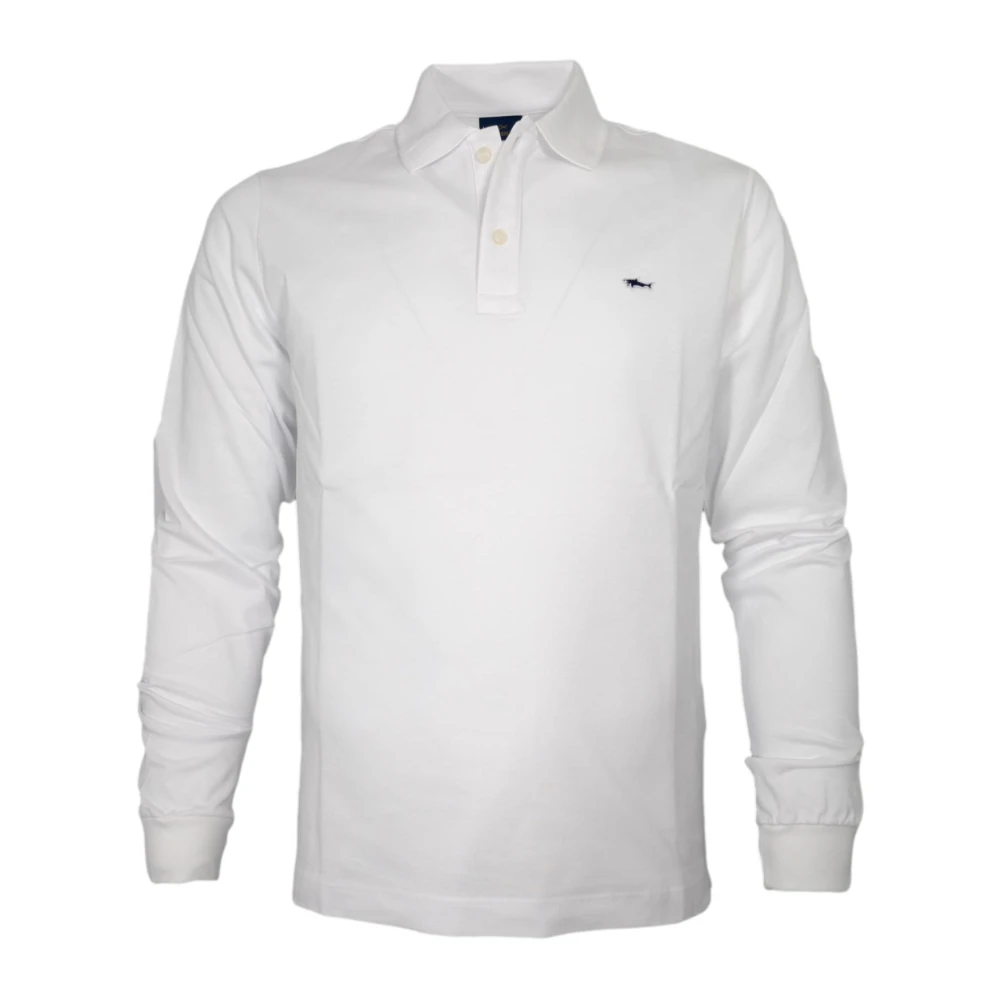 PAUL & SHARK Lange mouw katoenen piqué polo White Heren