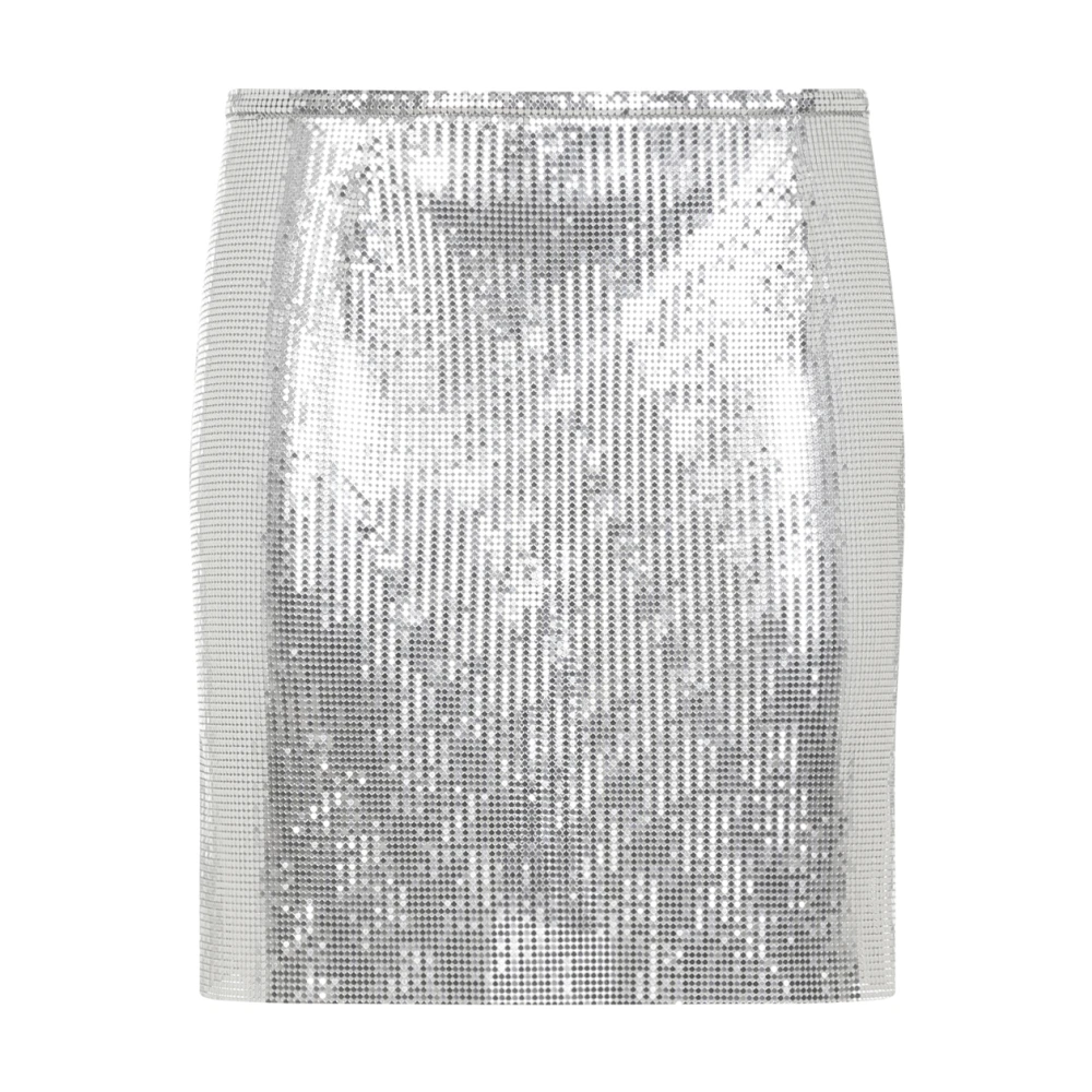 Rabanne Women's Gray Short Skirts, Xs, Metallic Skirt