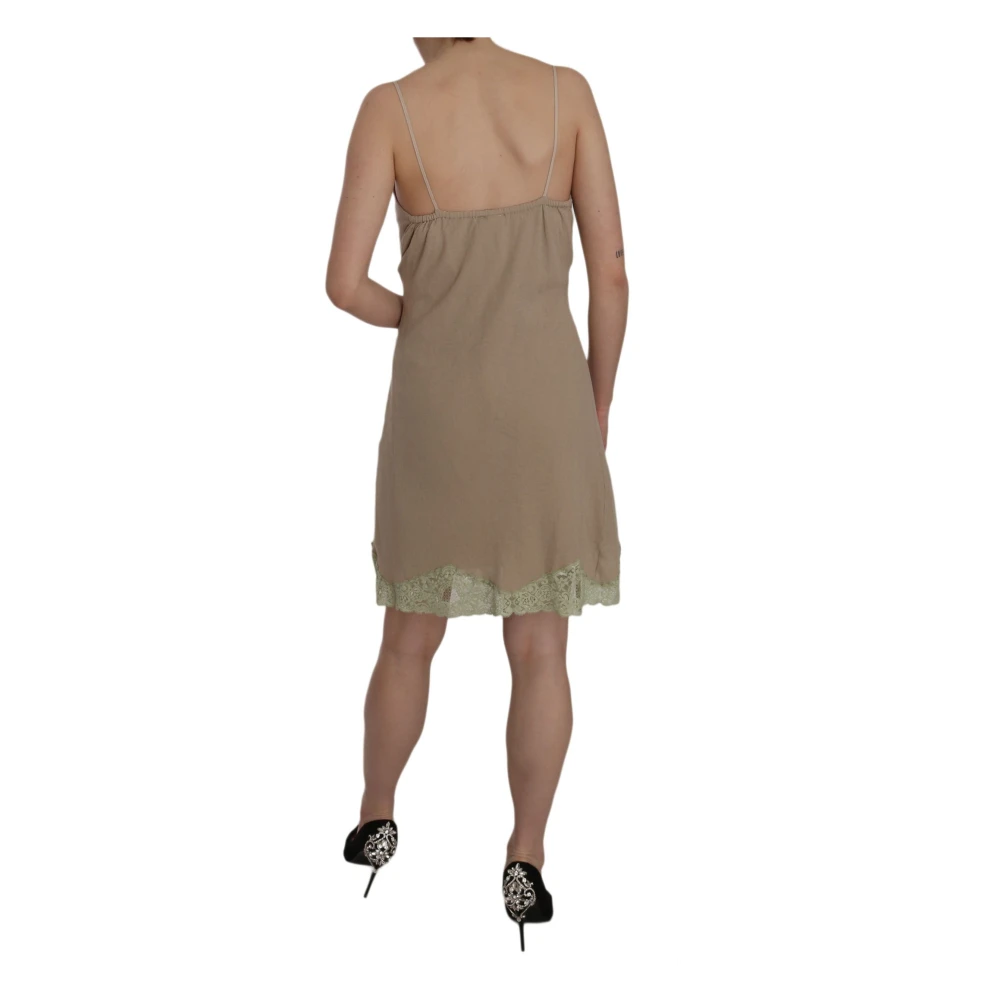 Pink Memories Elegante Beige Spaghettiband Mini Jurk Beige Dames