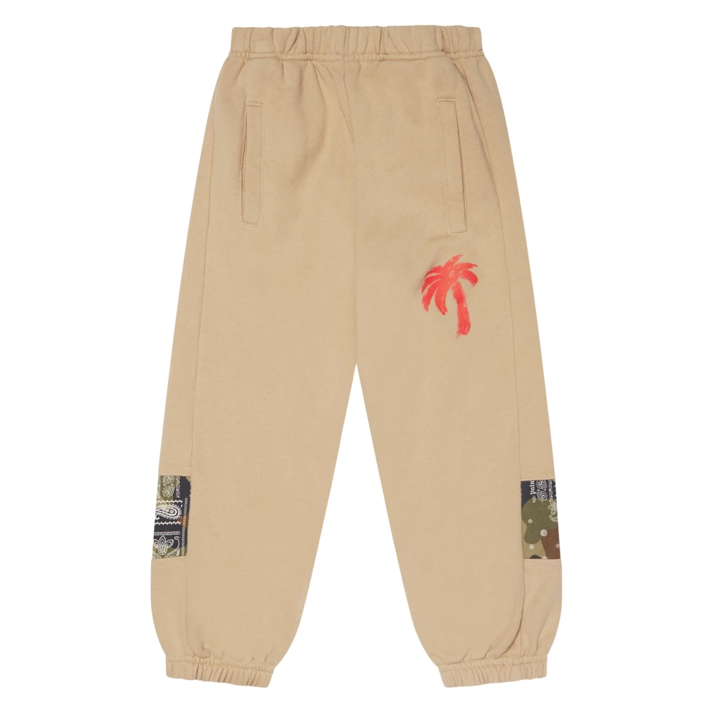 Palm Angels Boys Beige Camo Joggers With Palm Tree Print - Sweatpants - 10 Y - Kids