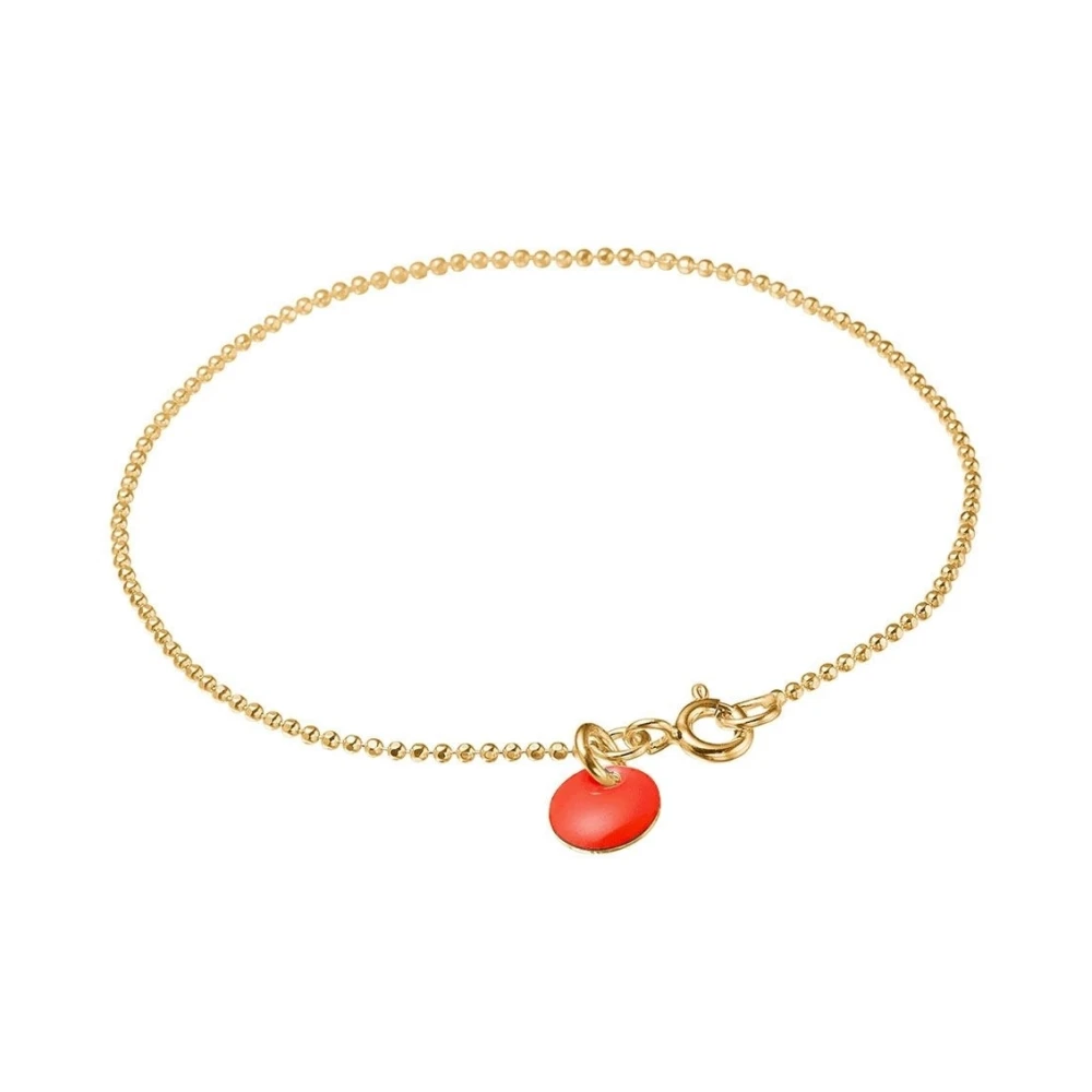 Neon Coral Enamel Ball Chain Armbånd