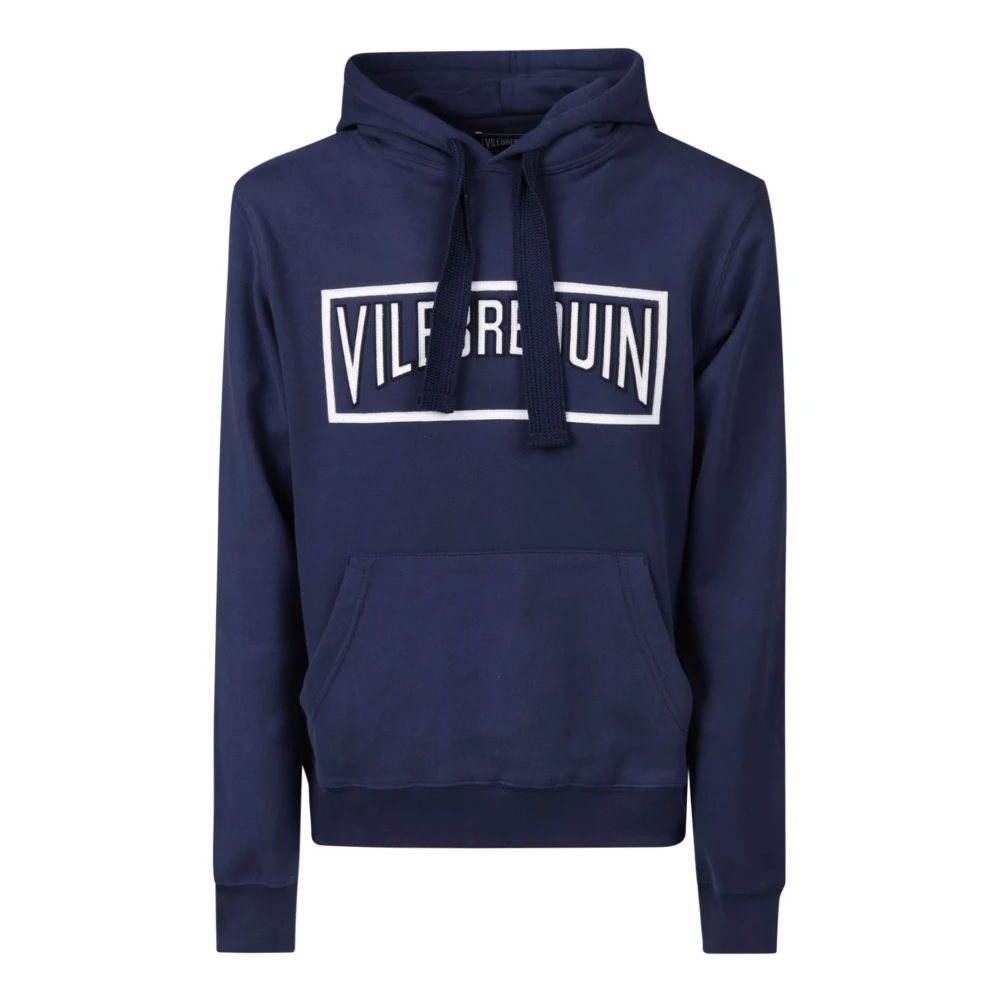 Vilebrequin Katoenen hoodie met bedrukt logo Blue Heren