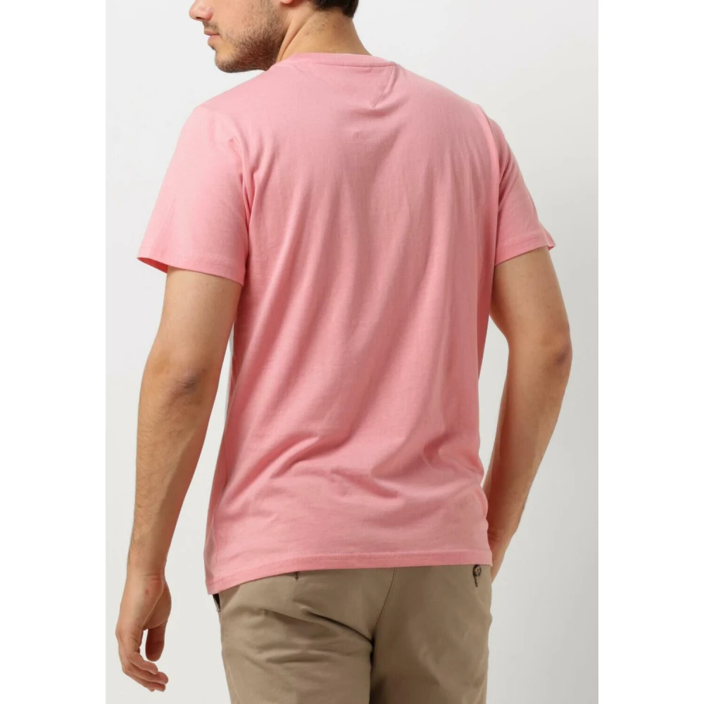 Tommy Jeans Heren Polo & T-shirts Slim Essential Flag Tee Pink Heren