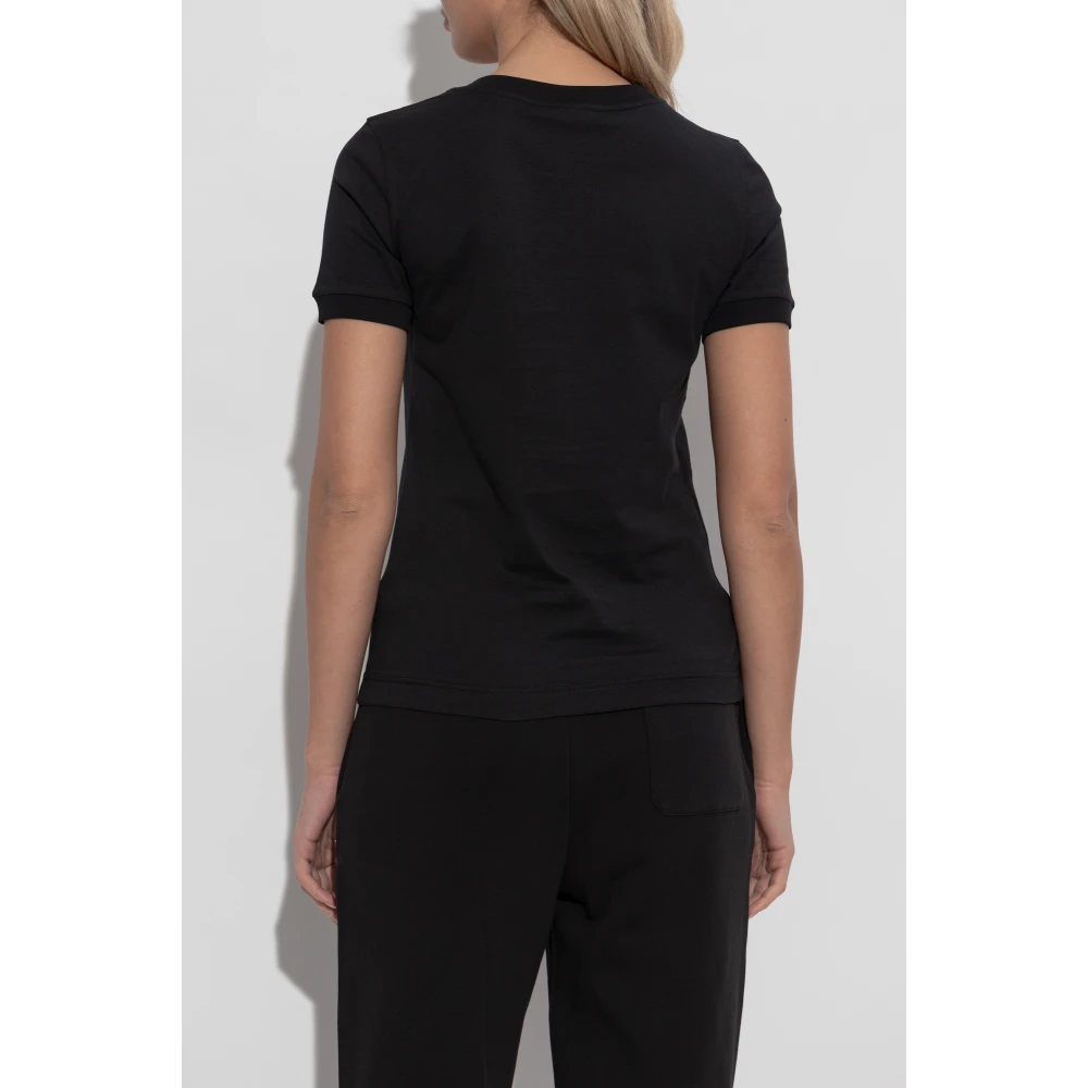 Dolce & Gabbana T-shirt met glinsterend logo Black Dames